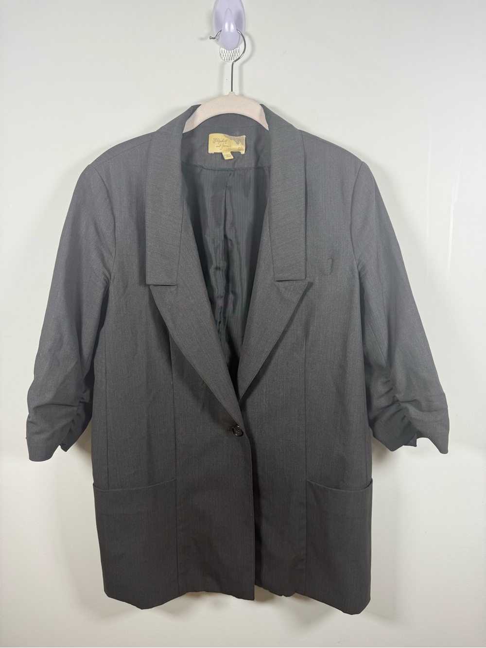 ELIZABETH AND JAMES | Grey Wool Boyfriend Blazer Size 10